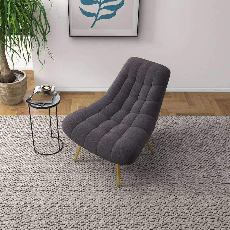 Aubrey Grey French Boucle Lounge Chair