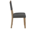 Aubrey Side Chair, Gray Vegan Leather  with Driftwood wood finish