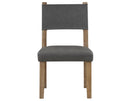 Aubrey Side Chair, Gray Vegan Leather  with Driftwood wood finish