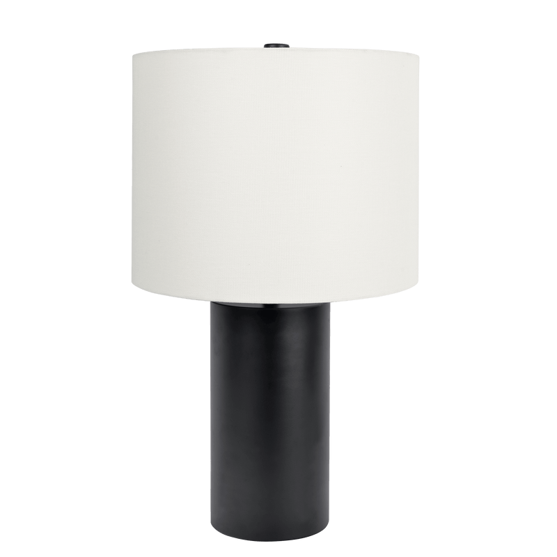 Aura Black Table Lamp with On/Off Switch Black Block Base