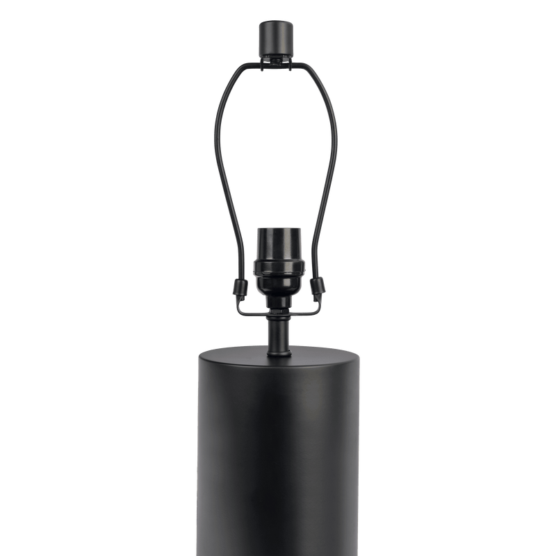 Aura Black Table Lamp with On/Off Switch Black Block Base