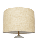 Aurora Ribbed Glass Lamp Base Clear Table Lamp Large Linen Shade