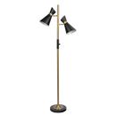 Axis Brassed Gold Floor Lamp with 4-Way Switch Double Spots with Metal Base