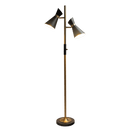 Axis Brassed Gold Floor Lamp with 4-Way Switch Double Spots with Metal Base