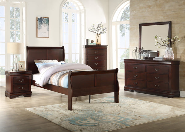 Louis Philip Cherry Sleigh Youth Bedroom Set