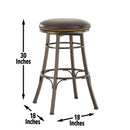 Bali 30″ Backless Bar Stool, Swivel, Gray