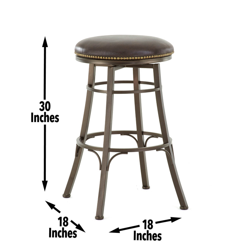 Bali 30″ Backless Bar Stool, Swivel, Gray