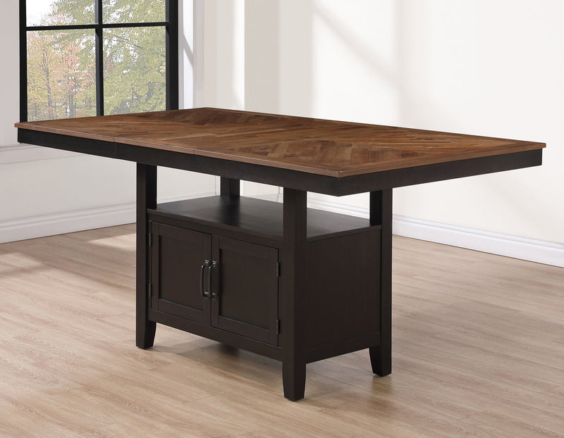 Bermuda 60-80″ Storage Counter Table with 20″ Leaf