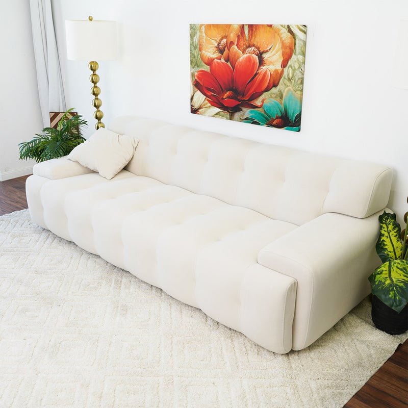 Brigette Cream Velvet Sofa