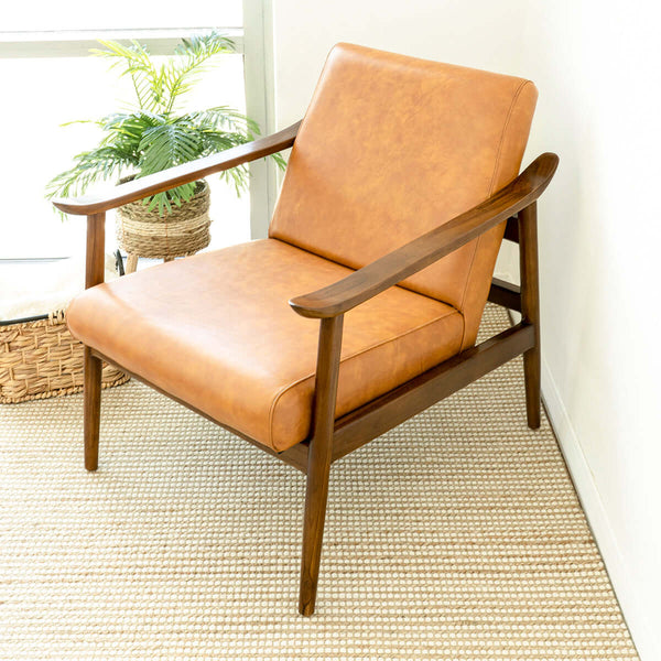 Brandon Tan Leather Lounge Chair