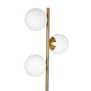 Brilliance Modern Gold Brush Floor Lamp, Opal Glass Shades and Round Metal Base