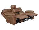 Brock Dual-Power Reclining Console Loveseat, Cinnamon