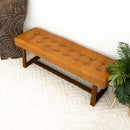 Cameron Tan Leather Bench