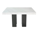 Camila 54 inch Square White Marble Top Counter Table