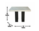 Camila 54 inch Square White Marble Top Counter Table