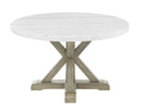 Carena 52-inch Round White Marble Top Table