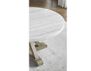 Carena 52-inch Round White Marble Top Table