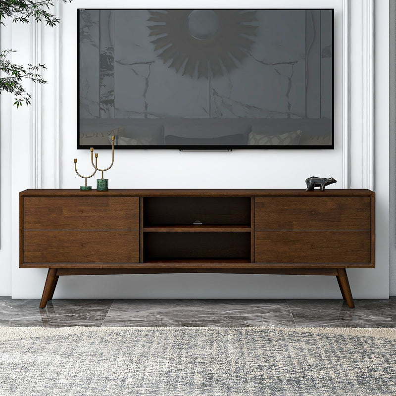 Caroline Mid Century Modern Style Walnut TV Stand up to 72"