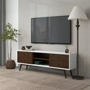 Caroline Mid Century Modern Style Walnut White TV Stand up to 72"