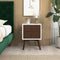 Caroline Mid Century Modern Style White Night Stand 2-Drawer