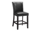 Carrara 24″ Counter Stool,  Black Leatherette, Set of 2