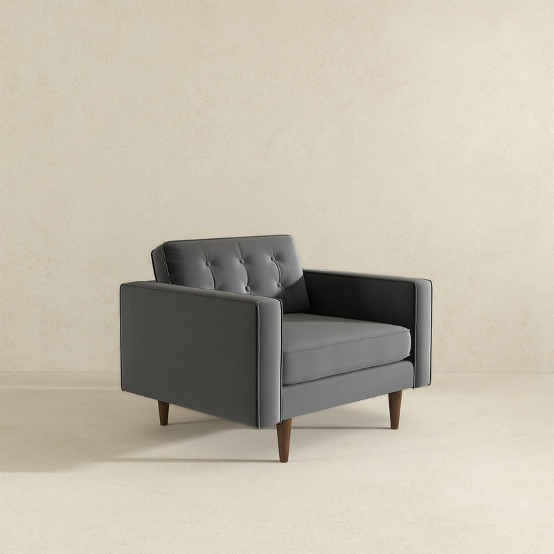 Casey Grey Velvet Lounge Chair