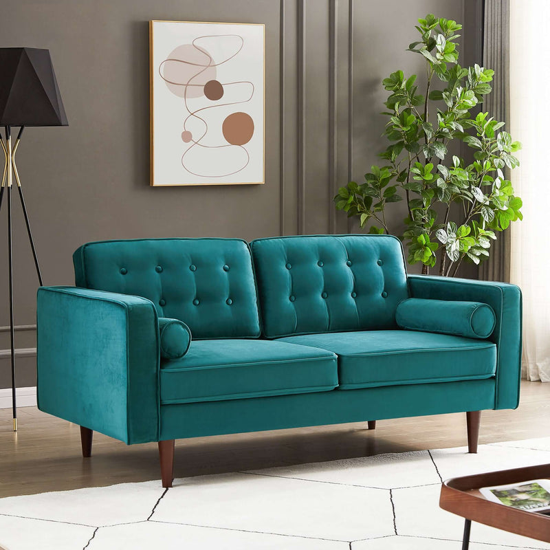 Casey Velvet Loveseat Blue