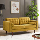 Casey Velvet Loveseat Dark Yellow