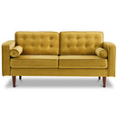 Casey Velvet Loveseat Dark Yellow