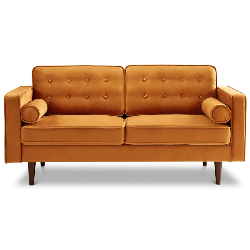 Casey Velvet Loveseat Dark Yellow