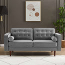 Casey Velvet Loveseat Dark Yellow