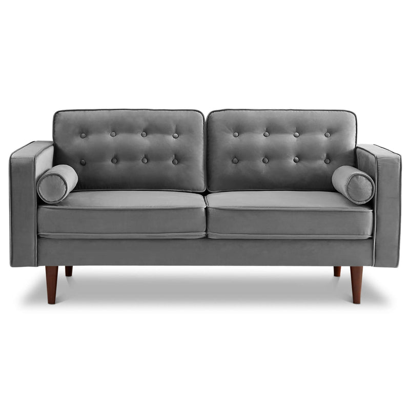 Casey Velvet Loveseat Grey