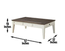 Cayla Cocktail Table, Dark Oak/White