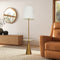 Celestial Modern Floor Lamp with Brass Accent Table with Large White Shade