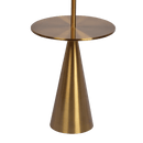 Celestial Modern Floor Lamp with Brass Accent Table with Large White Shade