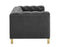 Charlene Gray Velvet Button Tufted Rolled Arm Chesterfield Loveseat