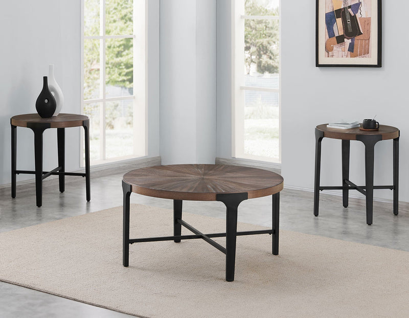 Chevron 36-inch Round Coffee Table