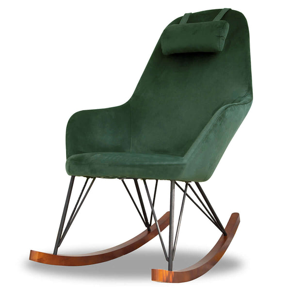 Chloe Green Velvet Rocking Chair