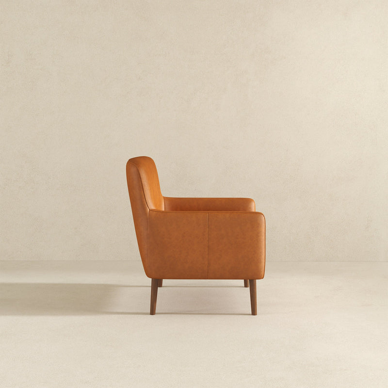 Claire Tan Genuine Leather Lounge Chair