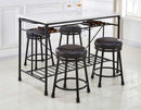 Claire White Marble 5-Piece 55-inch Kitchen Island Set(Table & 4 Counter Stools)