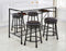 Claire White Marble 5-Piece 55-inch Kitchen Island Set(Table & 4 Counter Stools)