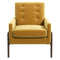 Stella Dark Yellow Velvet Solid Wood Lounge Chair