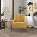 Stella Dark Yellow Velvet Solid Wood Lounge Chair