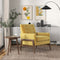 Stella Dark Yellow Velvet Solid Wood Lounge Chair