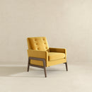 Stella Dark Yellow Velvet Solid Wood Lounge Chair