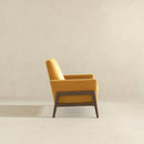 Stella Dark Yellow Velvet Solid Wood Lounge Chair