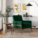 Stella Green Velvet Solid Wood Lounge Chair