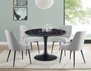 Colfax 45 inch Round Black Marquina Marble Top/Black Base Dining Table