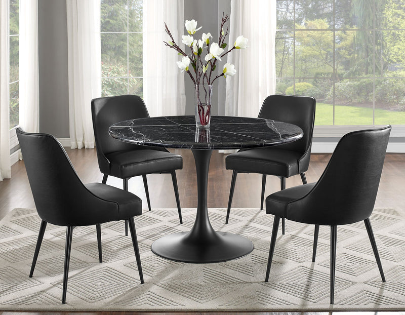 Colfax, Black Leatherette Side Chair, Set of 2