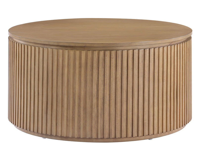 Colvin 36″ Round Castered Coffee Table, Toffee Finish